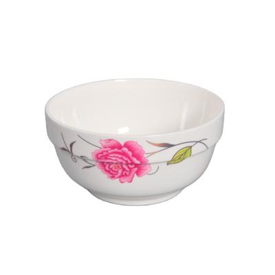 China Stocked Decal Printing Ceramic Bowl Custom Logo Ceramic White Bowl for sale