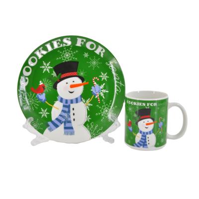 China Sustainable Christmas Porcelain Mugs Coffee Mug Dishes Sets Ceramic Tableware Mug for sale