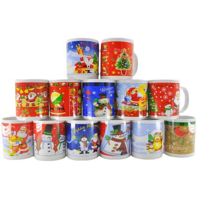 China Amazon Viable Hot Selling 12oz Custom Logo Printing White Christmas Ceramic Color Printing Mug Coffee Mugs for sale