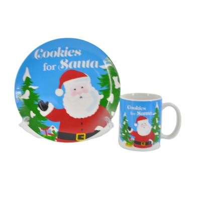 China Viable Christmas Mug Coffee Cup Ceramic Dishes Dish And Mug Ceramic Dishes for sale