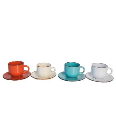 Chine Viable Wholesale Ceramic Tea Cup Saucer Set Coffee Mug Coffee Cup Set à vendre