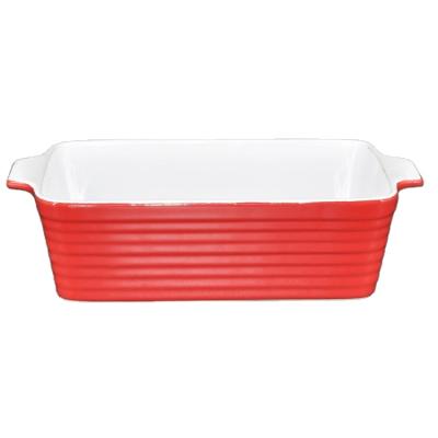 China 2020 Rectangle Ceramic Ware Customized Viable Nordic Bakeware Glass Dish Tray Pans Baking Dishes for sale