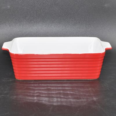 China 2020 Viable New Red Logo Ceramic Bakeware Bakeware and Pans On Sale for sale