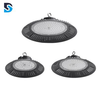 China 130lm/w~150lm/w Industrial Warehouse Lamp 100w 150w 200w Workshop UFO Led High Bay Light for sale