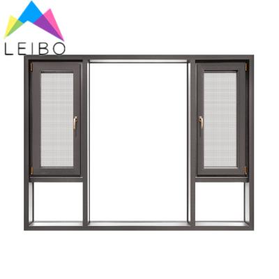 China Swing House Windows And Doors Design Thermal Break Aluminum Swing Glass Window With Net Te koop