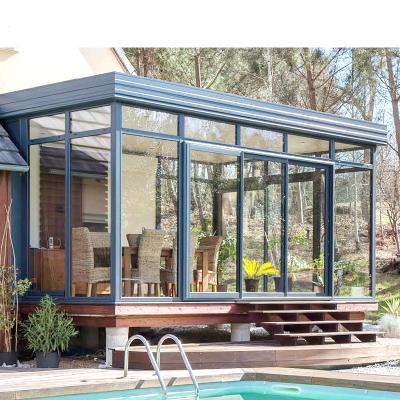 China Modern Aluminum Frame Outdoor Glass House Aluminum Sunroom And Garden Glass House For Sale zu verkaufen