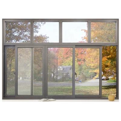 China Folding Screen LEI BO Sliding Windows 3 Tracks Double Glazed Aluminum Sliding Window for sale