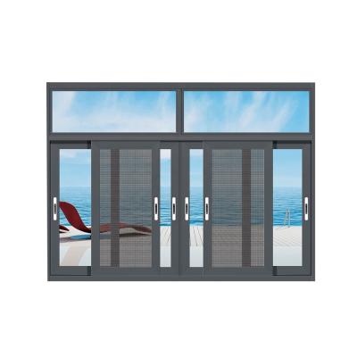 China Sliding New Aluminum Stained Glass Color Simple Design Sliding Window / Bronze Aluminum Casement for sale