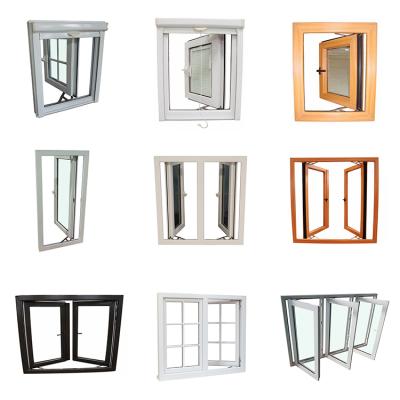 Cina Magnetic Australian Standard PVC Double House UPVC Vinyl Casement Screen Hurricane Impact French Window Glass in vendita