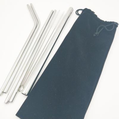 China Sustainable Reusable Stainless Steel Drinking Straws Metal Straws With Cleaning Brush for sale