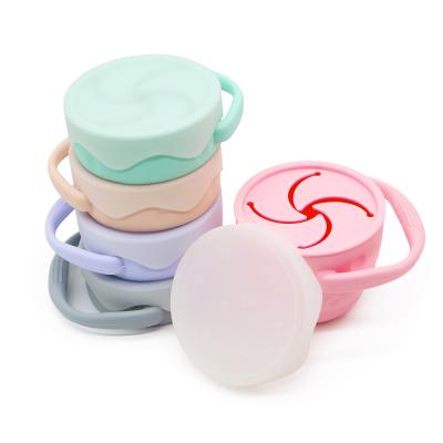 China Portable Minimalist Snack Cup Silicone Kids Food Storage Box BPA Free Solid Color Kids Snack Container With Lid Snack-cup for sale