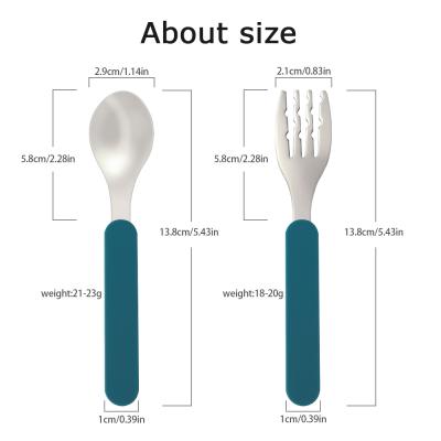 China BPA Free Baby Silicone Cutlery Set BPA Logo And Color Customized Amazon Best Free Selling Spoon And Fork for sale