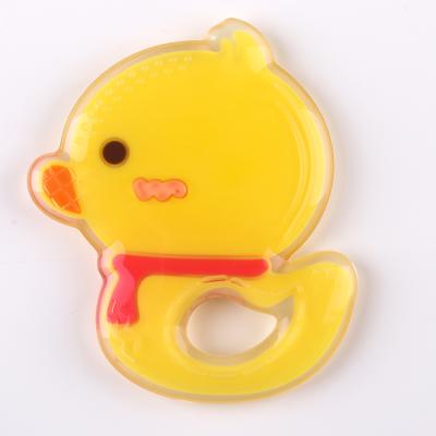 China Cute Baby Duck Baby Teether For Solve Safe Liquid Silicone Teething Pain Factory Supply EatingSolve Baby Training Teething Pain for sale