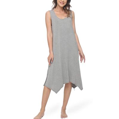 China Breathable Women's Sleepwear SleevelessTank Nightgown Bamboo Nightdress for sale