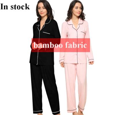 China Breathable Women Pijamas Women Sleepwear Bamboo Pajamas Long Sleeve Pajama Set for sale