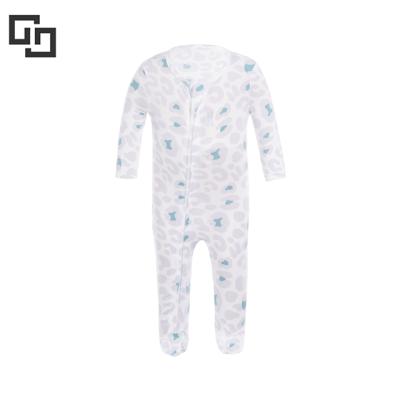 China Custom High Quality Baby Overalls Waffle Footie Baby Footie Pajamas Rayon Bamboo Zipper Romper for sale