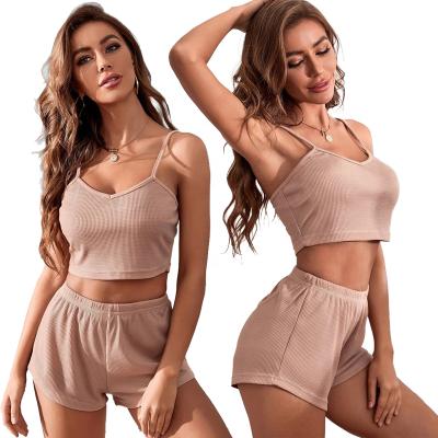 China Women Camisole Sleepwear Cotton QUICK DRY Shorts Sets Pajamas Set for sale