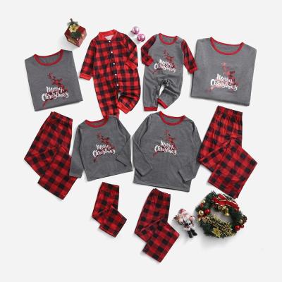 China Thermal Custom Christmas Plaid Matching Print Knit Holiday Pajamas Family Christmas Pajamas Pajamas Set for sale