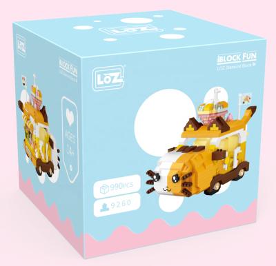 China Building Toy Cartoon Children's Assembly DIY Toys Blocks Micro Cat Car 1000pcs for sale