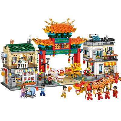 China Construction Toy Wholesale Import Toys Chinatown Model Building Blocks Plastic Building Toys for sale