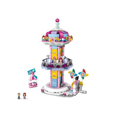 China 1727 Building Toy LOZ Amusement Park Drop Zone Tower 3D Mega Model 584pcs Mini Blocks Brick for sale