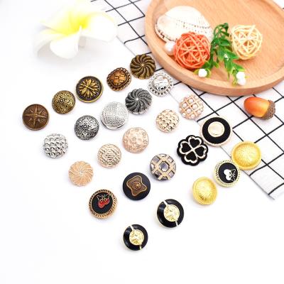 China Other Woman Dress Manufacturer Crystal Pearl Metal Custom Push Leg Sewing Button For Garment for sale