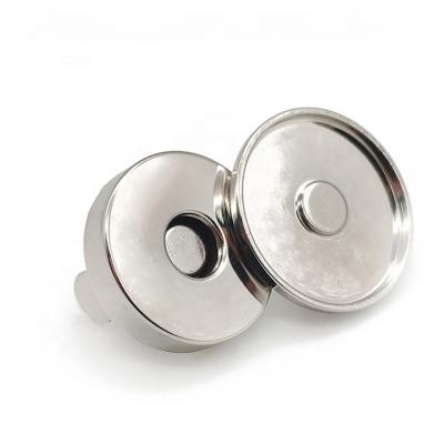 China Shiwang 14mm Washable Wholesale Customized Snap Magnet Round Silver Button For Clothing Bag for sale