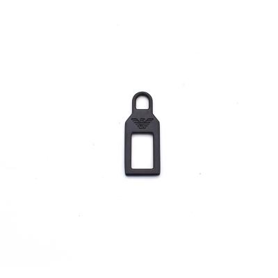 China Other Fashion 30mm Hollow Rectangle Matt Black Zipper Puller For Bag Garment for sale