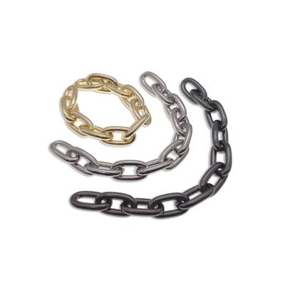 China Eco-friendly Silver Oval Shiny Gunmetal Gold Iron Custom Waist Links Chain For Bag for sale