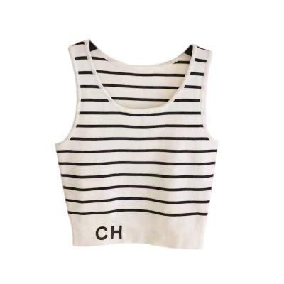 China Factory Breathable Sleeveless Custom Knit Ladies Short Knitted Sweater Vest For Women for sale