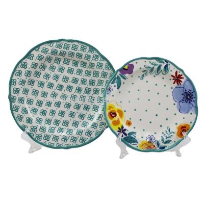 China Sustainable Bulk Ceramic Dinner Plate& Flower Side Dish For Restaurant for sale