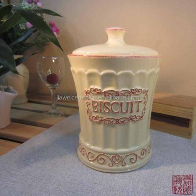 China Viable ceramic jar& ceramic&4 pcs ceramic jar& candle jar with ceramic lid for sale