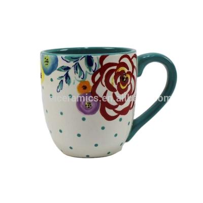 China 2017Newly Design Viable Full Flower Decal Ceramic Coffee Mug for sale