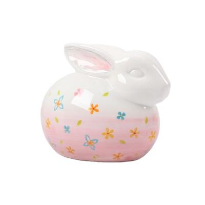 China Easter Ceramic Decoration Rabbit Color Porcelain Ceramic Rabbit for sale