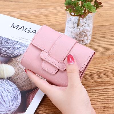 China RFID New Minimalist Small Short Cheap Mini Cute Slim Leather Wallets For Woman Ladies Stylish Purses for sale