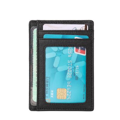 China Anti-Theft Minimalist Wallet Leather Custom Slim RFID Blocking Front Pocket Women Genuine Leather Wallet for sale