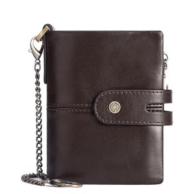 China Anti-Theft 2023 RFID genuine leather men wallet large capacity vintage card holder for sale