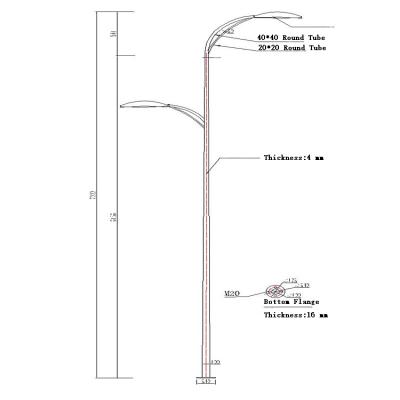 China 10 M Hot Galvanized Steel Pole Single Arm Lamp Post Double Arm Lamp Post Free Design Outdoor Round Lamp Post for sale