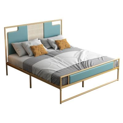 China (Other) new Chinese style double metal adjustable lightweight contracted luxury bed 1.2 meters 1.5 meters metal double iron single bed for sale