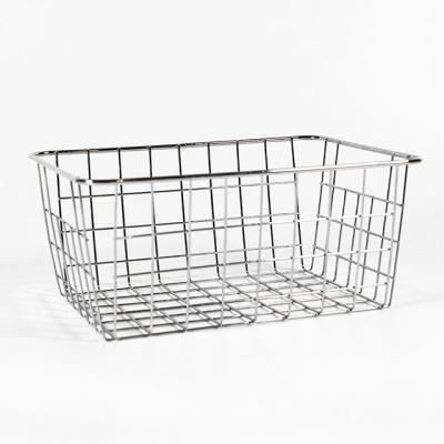 China Minimalist Organizer Bin Bathroom, Kitchen, Wire Metal Storage Metal Household Storage Basket for sale