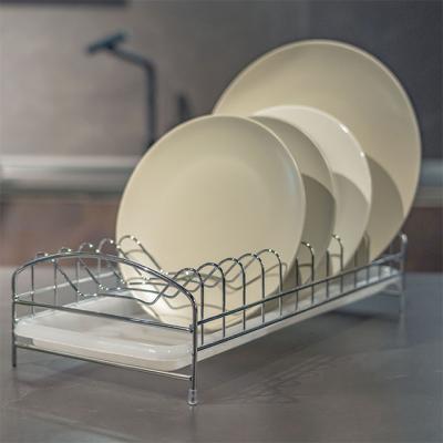 China Sustainable Storage Rack Buffet Stainless Steel Dish Organizer Dish Drying Rack Having Drop Dish for sale