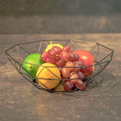 China Contemporary Modern Metal Basket Mesh Fruit Basket Metal Stainless Steel Style Living Room Unique Design for sale