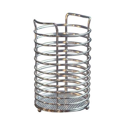 China Hot Minimalist Turned Shape Wire Metal Utensil Holder Cutlery Kitchen Chopstick Storage Cage for sale