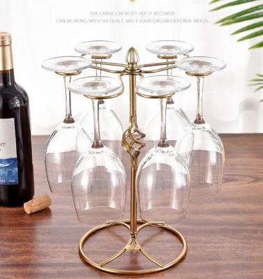 China Viable Chinese factory produces 6 wine glass racks made of vintage metal, wine glass storage racks for sale