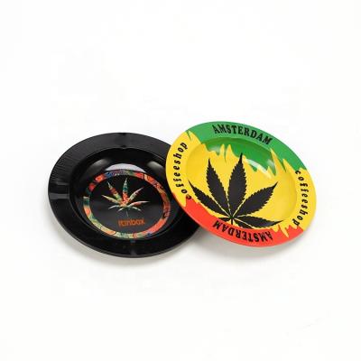 China Tin Wholesale Metal Tin Ashtray Custom Printed Smoke Ashtray for sale