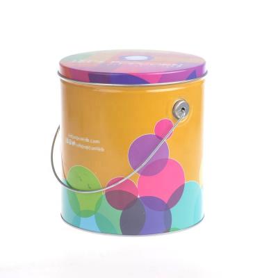 China Recyclable decorative new popcorn mini tin bucket printing factory wholesale sales can be customized for sale