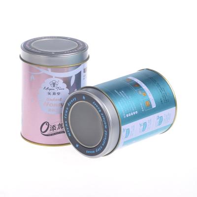 China Recycled materials around clear top canisters with PVC window for sale