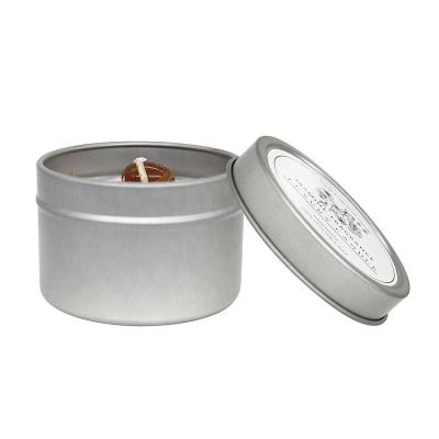 China Packaging Wholesale Empty Custom Round 4 Ounce Metal Tins For Candles for sale