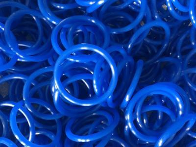 China Elastomeric Blue Round Rubber Rings 60 Shore With Low Temperature Resistance for sale