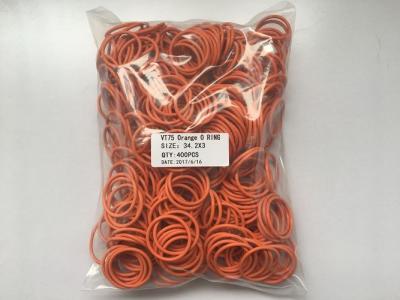 China Elastic Orange Color Seals O Ring , Bulk Packed Rubber Seal Ring 34.2 x 3 mm for sale